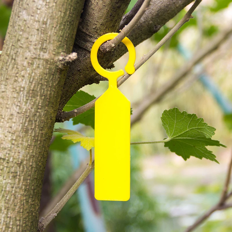 50PCS Plastic Plants Tags Nursery Garden Ring Label Pot Marker Stake Hanging Tags Greenhouse Bonsai Collar Tags