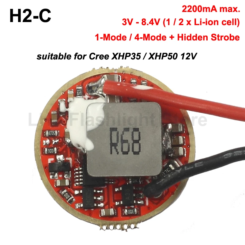H2-C 22 мм 2200mA повышающий драйвер монтажная плата для Cree XHP35 / XHP50 12V (1 шт.) | Лампы и