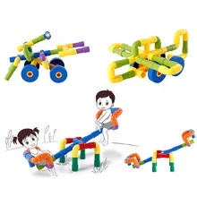 Трубчатые замки, игрушки, набор, водная заглушка, здание, блокировка, Обучающие сенсорные детские игрушки, набор с колесами, дети Монтессори