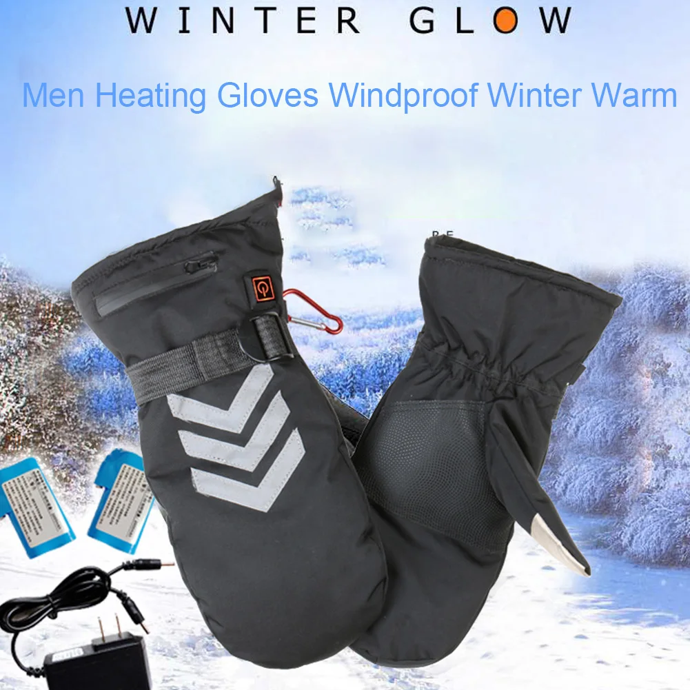 

Men Windproof Skiing Anti Slip Winter Warm Outdoor Heating Gloves Climbing Electric Rechargeable 7.4V Three Speed Temperature