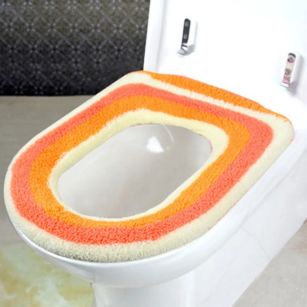hot sale Comfortable Velvet Coral Toilet Seat Standard Rainbow Color Cushions Sitting toilet seat cover tocador 1pc