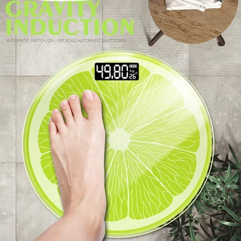 

Fitness High Accurate Electronic Health Monitoring Body Weight Scale USB Charging Digital Automatic Convenient Safe Lemon Shaped