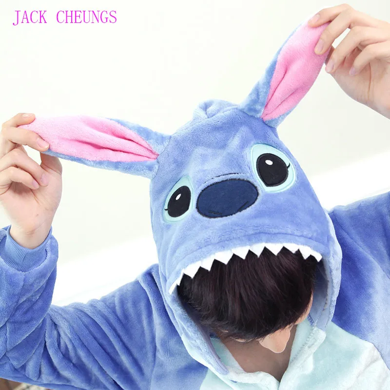 Кигуруми Фланелевая Пижама для взрослых милый костюм косплея животных|stitch