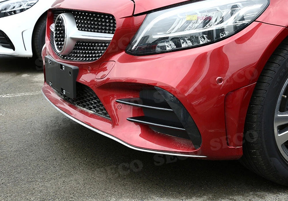 Для Benz C Class W205 C205+ передняя противотуманная фара накладка наклейка углеродное волокно/ABS воздухозаборник решетка Планки отделка