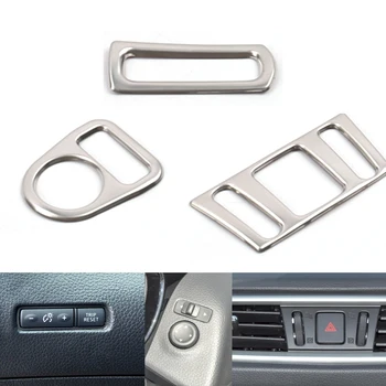 

Chrome For Nissan Qashqai J11 2016-2018 Rear View Mirror Adjustment Middle Console Air Vent Outlet headlight switch Cover