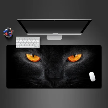 

Best Selling Mouse Pad Yellow Eyes Black Cat Rubber Mousepad PC Game Computer Mouse Pad For Hot Trackball Mouse Mats Hot Pads