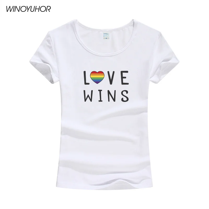 Love Wins Letter Print T Shirt Women 