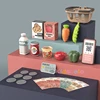 Kids Shopping Cash Register Toys Mini Supermarket Set Simulation Food Calculation Checkout Counter Pretend Play Toy For Children 4