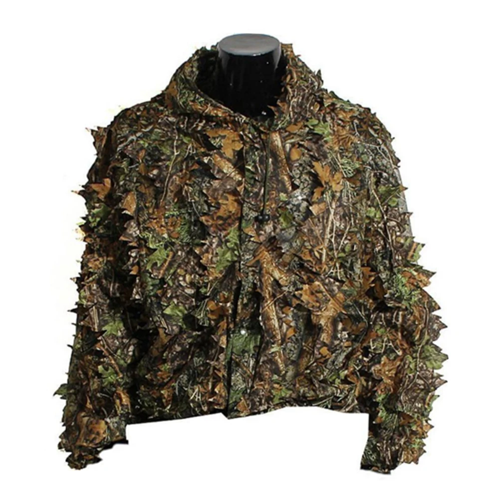 Мужской Камуфляжный костюм тактическая снайперская одежда 3D легкий Ghillie Leaf с