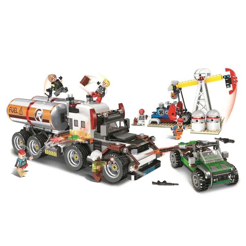 

2020 City Police Station City SWAT Team Police Assault Oil Base Figures Building Blocks Bricks Toys Juguetes Xmas Gift