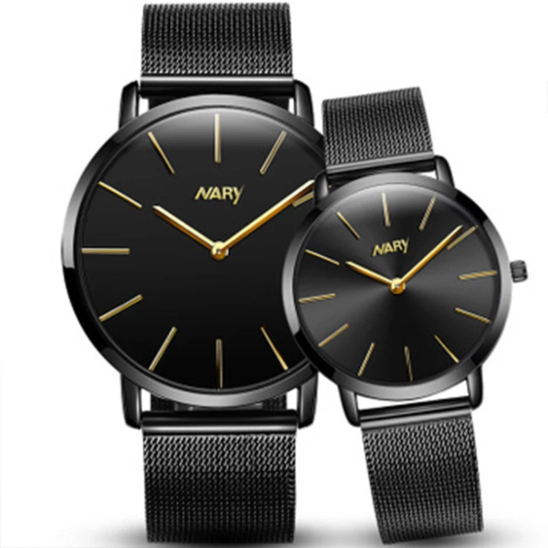 Best  New Popular Watch Style Simple Stainless Steel Waterproof Couple Watch Fashion Luxury Quartz Watch 