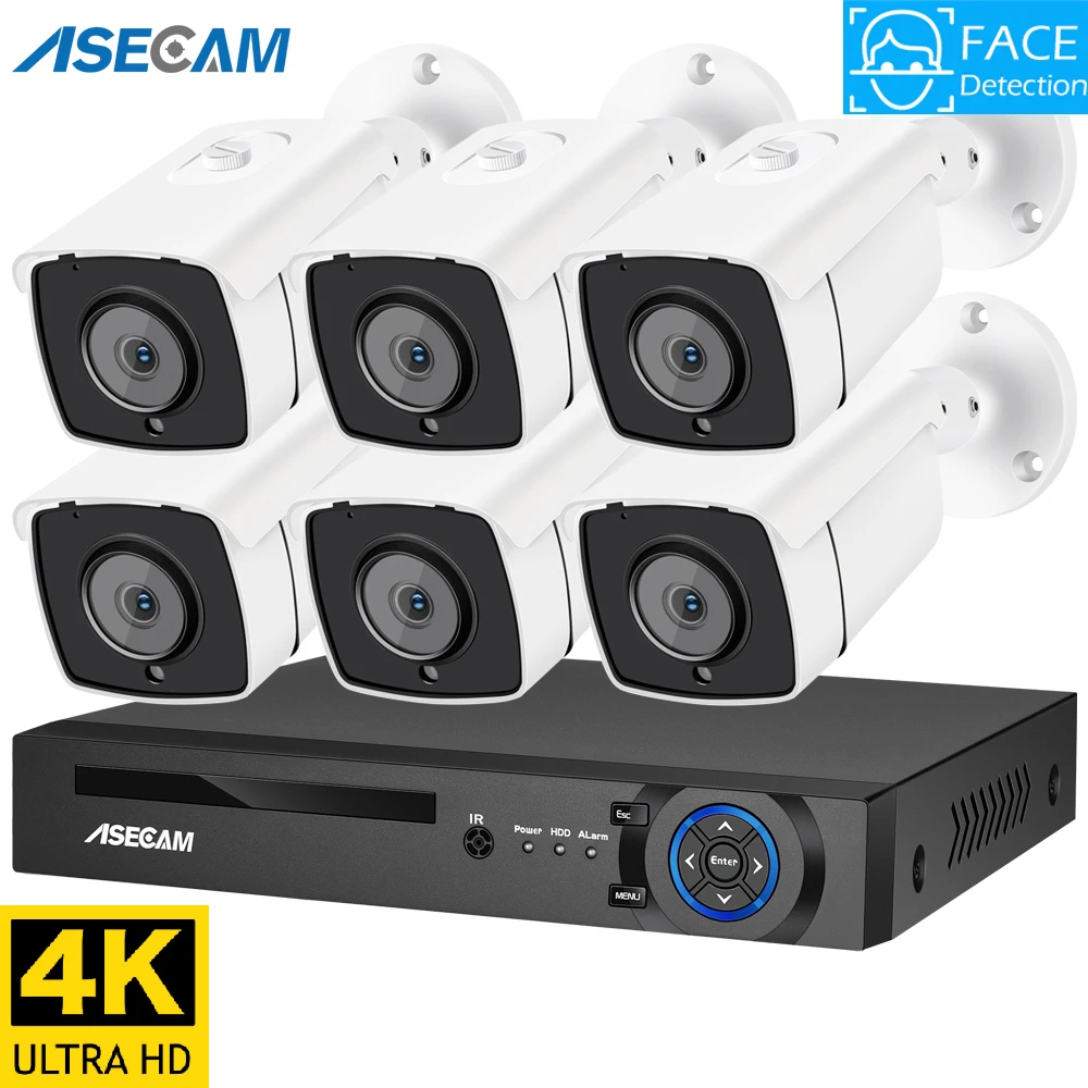 Супер 4K 8MP ip камера видеонаблюдения Аудио распознание лица система POE
