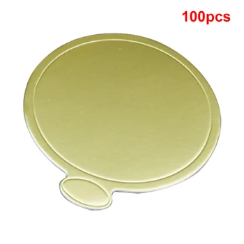 

Portable Durable Gold Disposable Cake Paper Board Paper Coasters Round Shiny Kitchen Tool Practical Cake Base Pastry Decorative