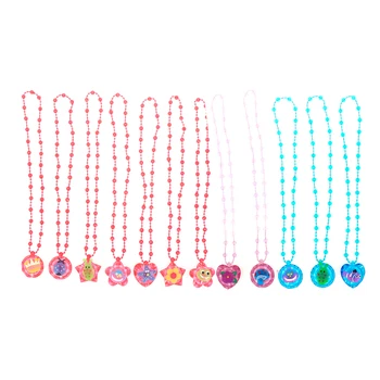 

12pcs Glowing Bead Necklace Cartoon Novelty Party Favors Hanging Jewelry for Kids Children Banquet Dancing Party