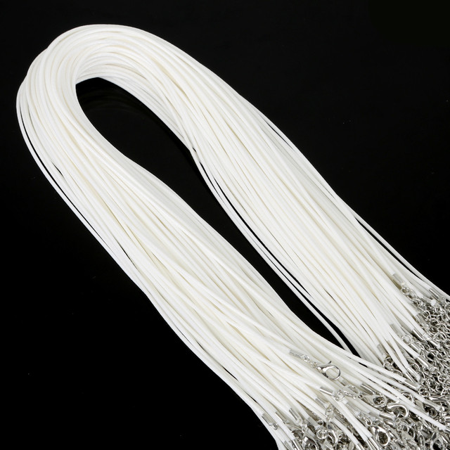 1.5/2mm Cotton Waxed Cord Adjustable Braided Rope String Necklace Chain with Lobster Clasp DIY Jewelry Making Handmade