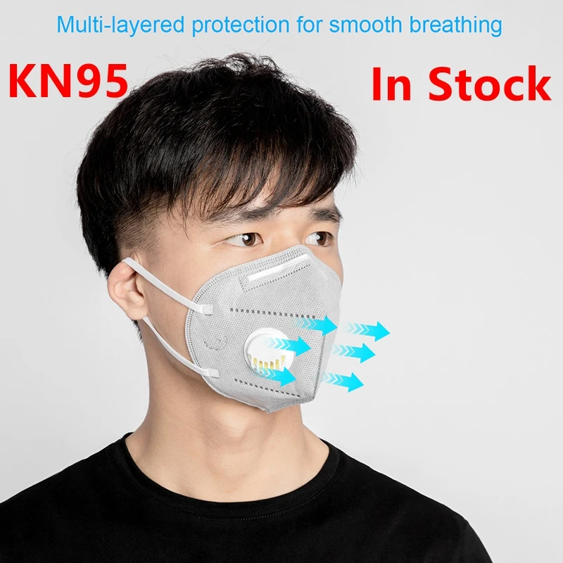 

KN95 Face Mask Valve PM 2.5 Dustproof Windproof Respirator Anti-Fog New Coronavirus 19 Dust-proof Yellow Sand Outdoor Mask