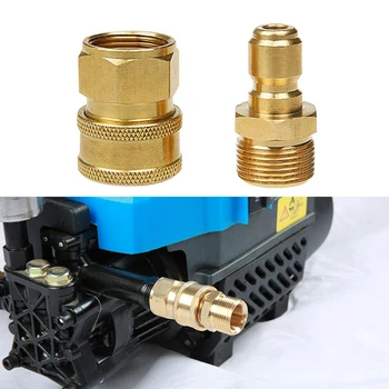 

2pcs Fitting Water Accessories High Pressure Replacement Tool Quick Connector Set Cleaning Machine Adapter Washer Hose Coupler