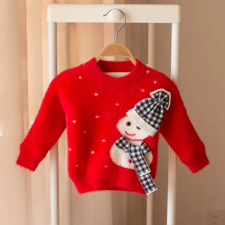 

Baby Girls plus Velvet Sweater 2018 New Style Infant Cotton Knitwear Winter Kids Clothes Warm Sweater