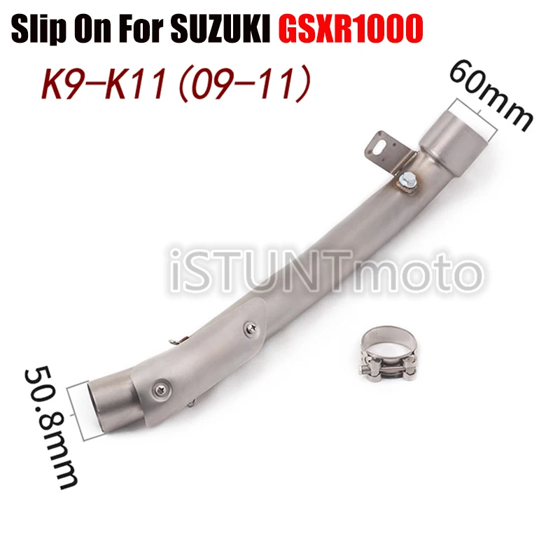 Slip On For SUZUKI GSXR1000 2007-2011year Motorcycle Escape Modified Scooter Middle Link Pipe Full System with GP Racing Exhaust