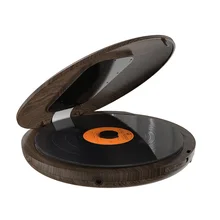 

HOTT CD611 Portable CD Player LCD Monitor Anti-jumping Anti-vibration Car Audio Walnut Wood Player