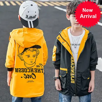 

in coat Boy's spring the long section 2020 children's wear double-sided coat in the big children's windbreaker