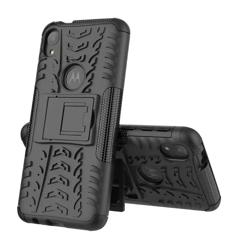 Жесткий чехол для Motorola Moto E6 Plus и Moto E6 Play+ мягкий гелевый гибридный защитный силиконовый чехол-подставка из закаленного стекла для телефона