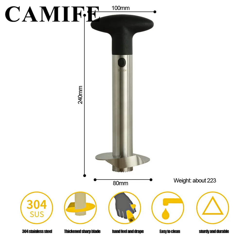 1 шт. Нержавеющая сталь инструмент для очистки ананасов ананас нарезки ананаса фрукты Ножи резак нож для удаления сердцевины и нарезания слайсер растительная нож, съемник Кухня инструменты