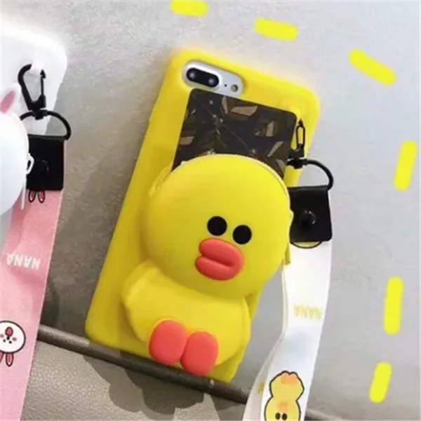 3D милый корейский Emoticon Пакет Медведь Кролик Сумочка с Тоторо чехол для iPhone X XS MAX XR 6 6s 7 8 Plus Мягкий силиконовый чехол - Цвет: style 5
