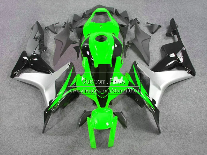 ABS Upgrade Обтекатели наборы для Honda CBR600RR F5 обтекатель Набор 07 08 CBR 600RR CBR 600 RR 2007 2008 Зеленый серебристый обновленные части