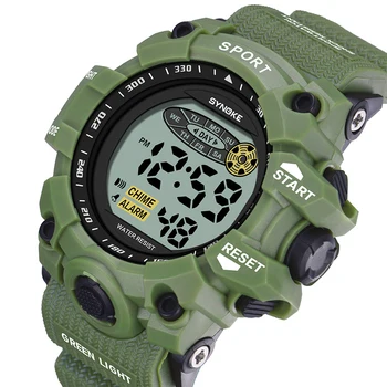 

Alarm Multi-Function Colorful Luminous Large Screen Student Sports Electronic Acrylic Mirror Stainless Steel Watch