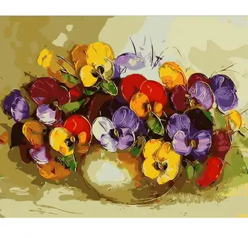 Pansy in a vase painting by numbers kit