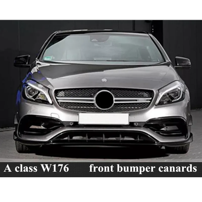 Mercedes W176 карбоновое волокно/ABS передний бампер для губ Canards 8 шт./компл. A45 AMG стиль для Mercedes A Class W176