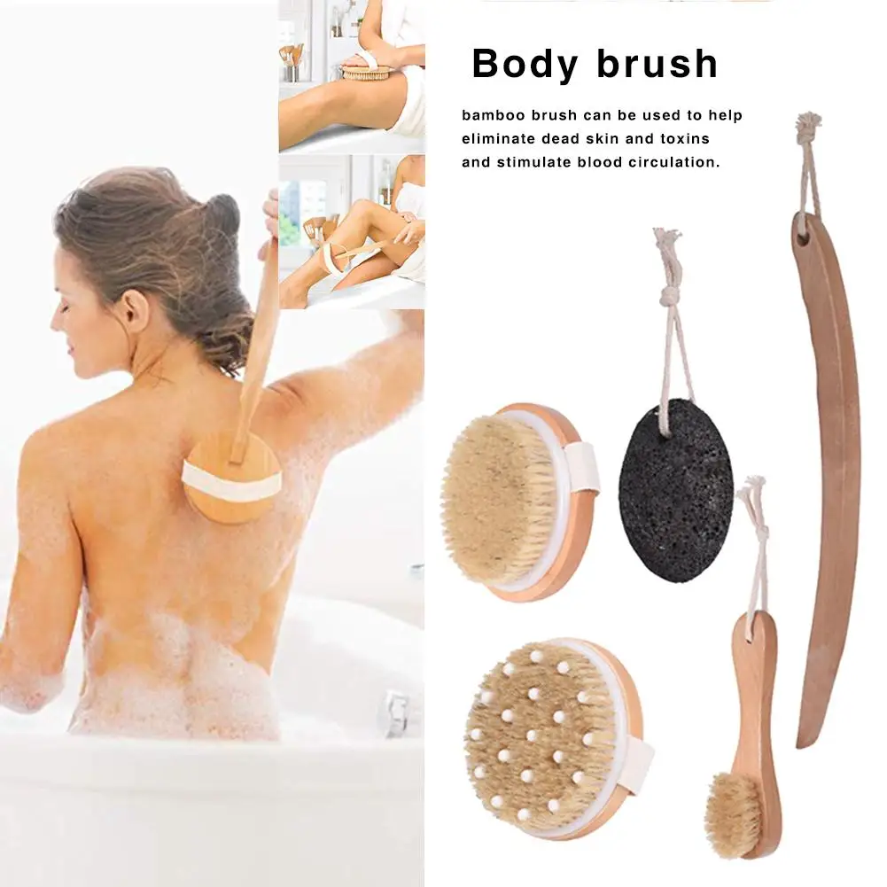 Esfoliação do Corpo Facial para Remover a Pele Morta e Reduzir a Celulite para Fornecimento de Banho Escova Massagem Corporal 4 - 5pcs Kit 7 Tratamentos esfoliantes e p corpo