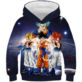 

2019 Autumn Kids Japanese Anime 3D Hoodies Children Dragon Ball Super Saiyan Goku Funny Print Boys Girls Hooded Sweatshirts Tops