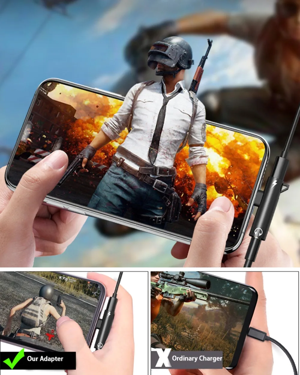 2 в 1 Наушники Аудио Зарядка для IPhone 11 Pro Max XR XS Max X 8 7 Plus 10 игровая портативное зарядное устройство наушники Ушные телефоны