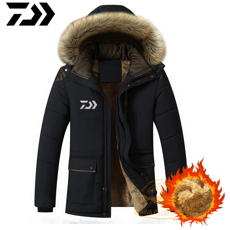 Dawa Толстая ветрозащитная куртка для рыбалки, теплое толстое пальто, зимняя куртка для рыбалки, одежда для велоспорта, одежда для рыбалки, куртки, Толстая шерстяная куртка