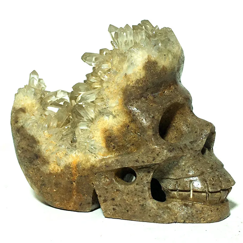 

NATURAL Quartz Crystal specimen cluster Carved Skull