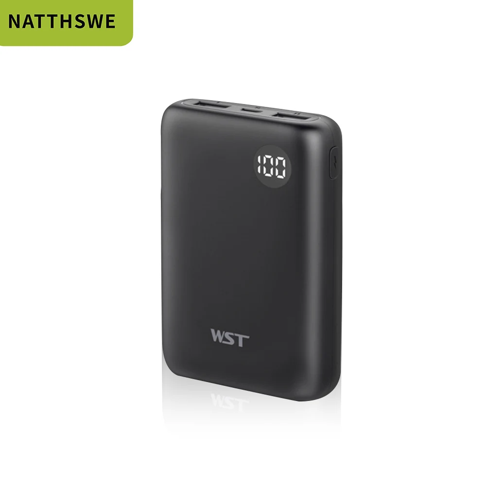 Портативное зарядное устройство NATTHSWE, 30000 мА/ч, два USB, внешний аккумулятор для мобильного телефона, быстрая зарядка для iphone, xiaomi, портативное зарядное устройство