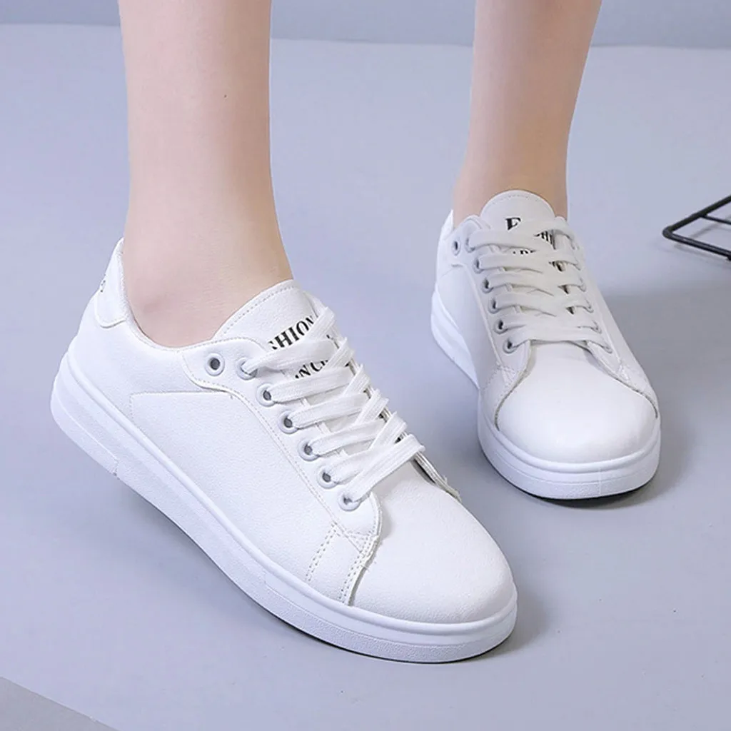 

CHAMSGEND Women's Casual Shoes Students Wild Fashion Wild Low To Help Tie Small White Shoes With Sports Anti-skid Walking Shoes