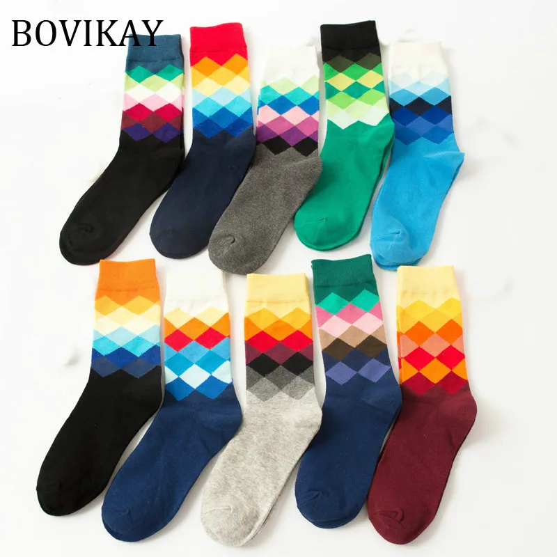 3 пар/упак. цветные носки в британском стиле постепенно меняющие цвета взрослые хлопковые носки весна осень полосатые спортивные носки