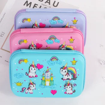 

Large EVA 3D Kids Unicorn Pencil Box Large Student School Pencilcase Kawaii For Girl Pen Bag Pouch Children School Stationery