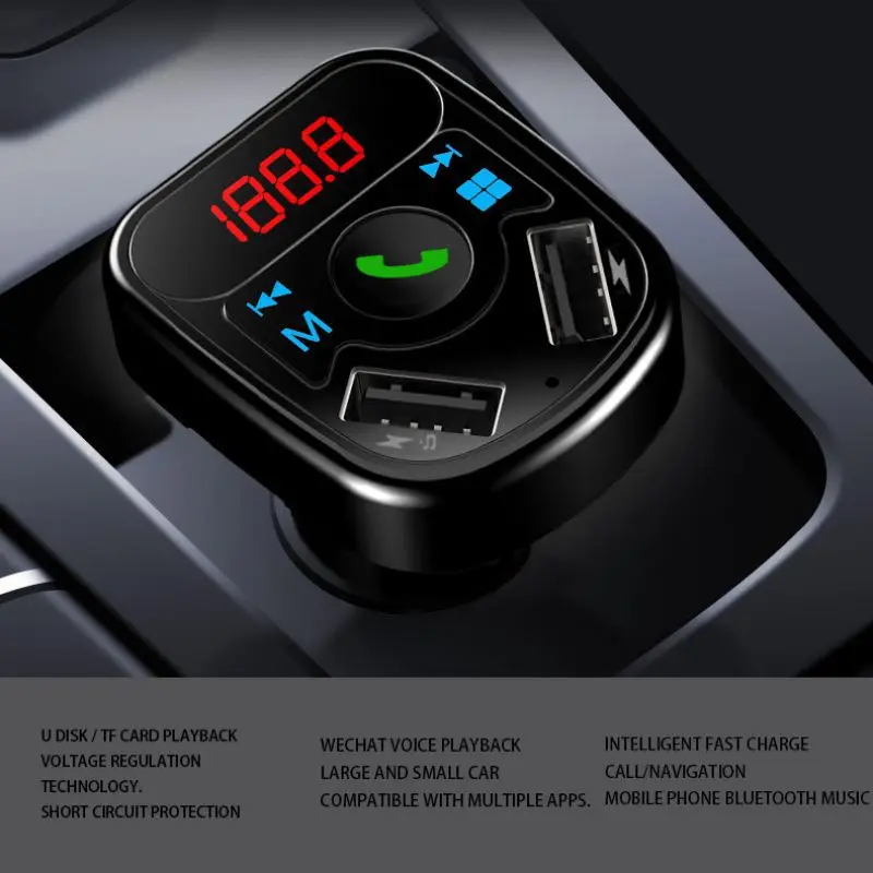 1 шт Hands-free автомобильный комплект Bluetooth беспроводной fm-передатчик MP3-плеер USB зарядное устройство автомобильные аксессуары