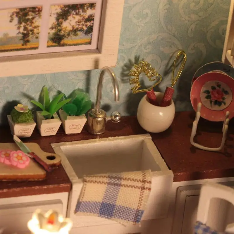 DIY кукольные домики на заказ, мини теплые модели для гостиной, виллы, сборные 3D миниатюрные кукольные домики, Детские обучающие игрушки