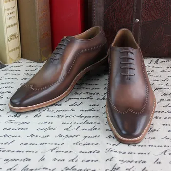 

Men Wedding Shoes Business High Quality Custom-made Shoes Color Cow Leather Solid Calfskin Sole Zapatilla Hombre Genuine Leather