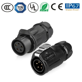 

waterproof connector IP67 M20 5pin electronics monitor TV power cable/wiring connector round pastic plug socket
