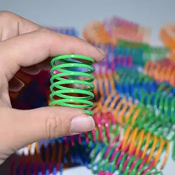

4Pcs Plastic Spring Cat Toy Colorful Coil Spiral Springs Pet Action Wide Durable Interactive Toy Pet Accessory