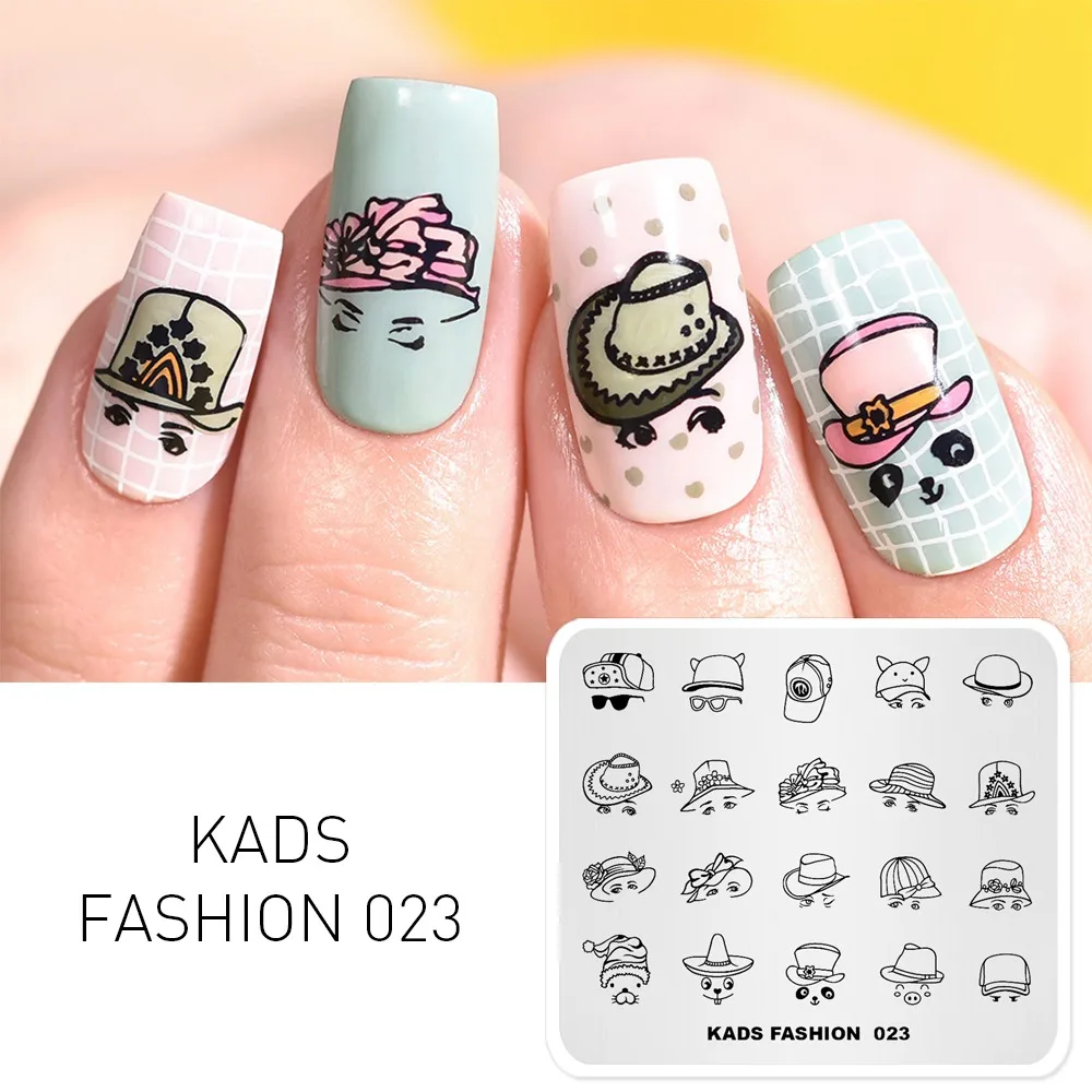 KADS пластина для стемпинга для нейл-арта 63 дизайна модная серия маникюрные штамповочные пластины шаблон изображения ногтей штамп пластина шаблон для печати - Цвет: Fashion 023