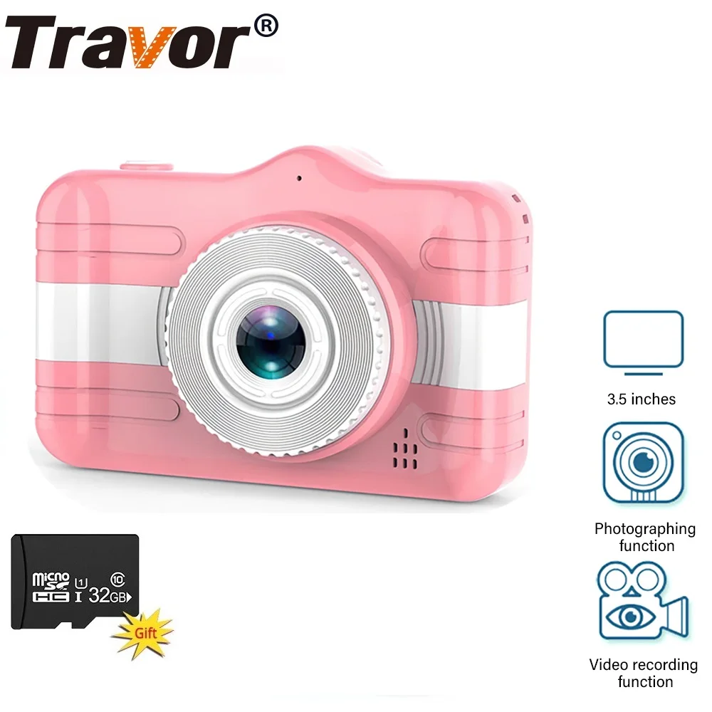 TRAVOR мини Детская камера HD 1080P 3 5 дюймов детская фото видео регистратор игрушки с 32 Гб TF карта для подарка на
