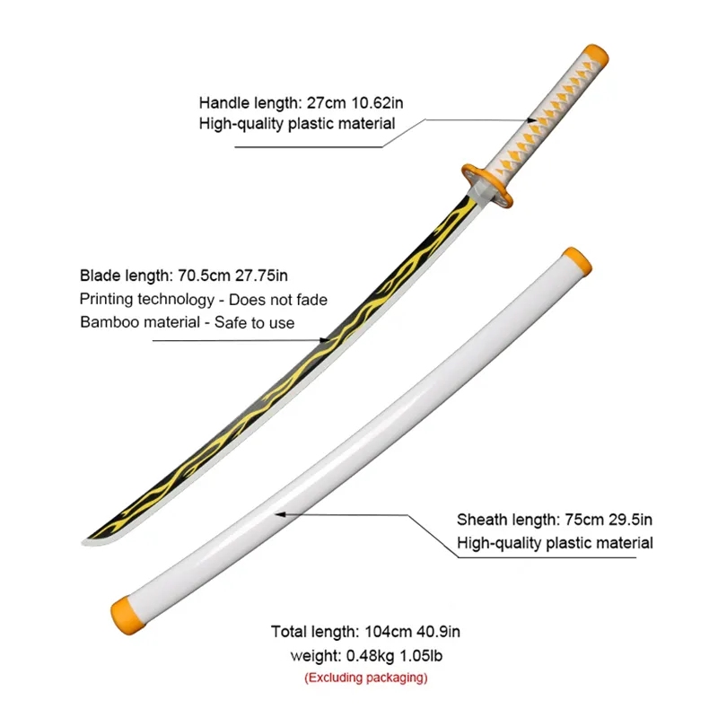 19in Katana Model Slayer Sword Building Kit Cosplay Tanjiro