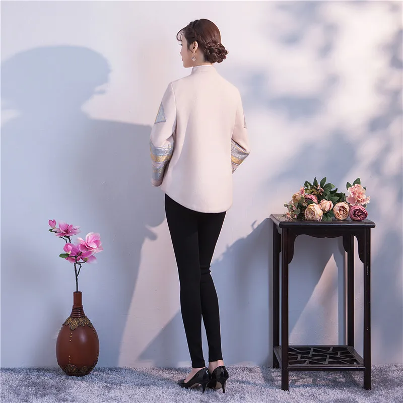 Mandarin Collar Tang Chinese Style Traditional Handmade Button Women Coat Jacket Warm Thick Outdoor Clothes Overcoat Winter New